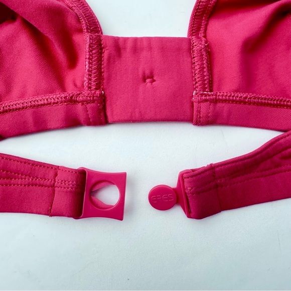 NWT ERES “Pop Roller” Button Detailed Halter Bikini Top Fuchsia Pink Full Cup - Picture 12 of 16